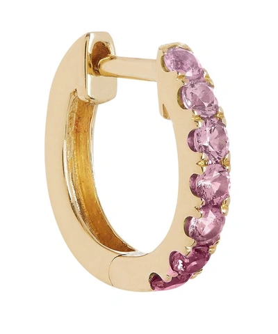 Roxanne First Gold Ombre Sapphire Huggie Hoop Earring In Pink