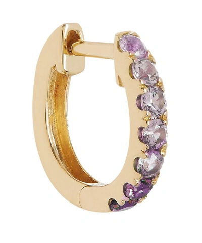 Roxanne First Gold Ombre Sapphire Huggie Hoop Earring In Purple
