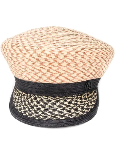 Maison Michel Abby Sailor Cap In Neutrals