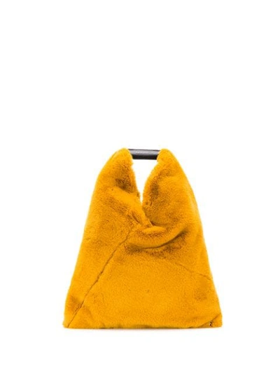 Mm6 Maison Margiela Textured Shoulder Bag In Yellow
