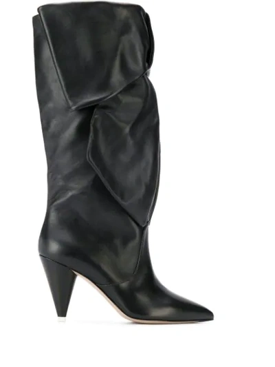 Attico High Heels Boots In Black Leather