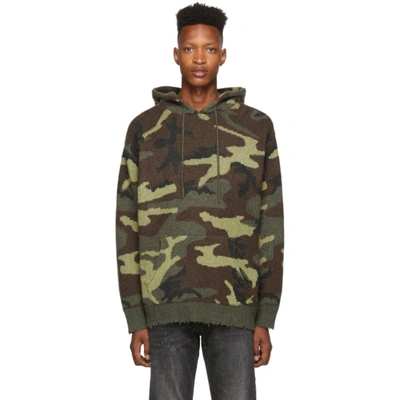 R13 Camouflage Hooded Jumper In Multicolor