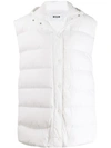 Msgm Oversized Puffer Vest In 01 Optical White