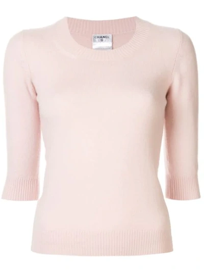 Pre-owned Chanel Knitted Cashmere Top In Pink
