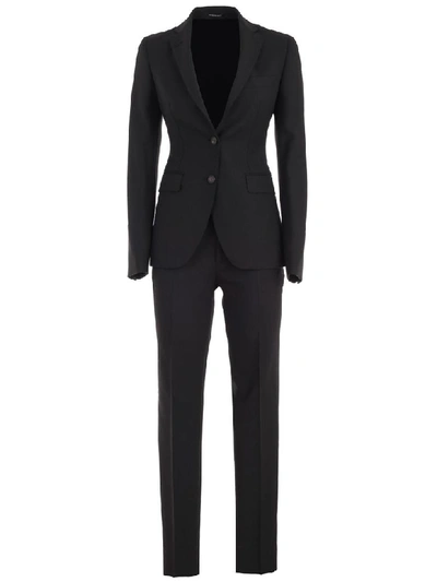 Tagliatore Suit Single Breasted W/slits In Black