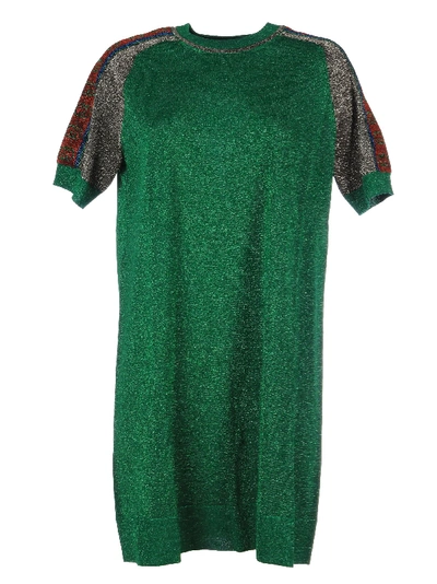 Gucci Lurex Wool Dress In Green