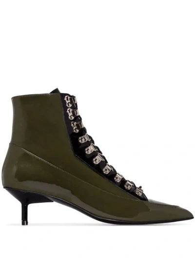 Marques' Almeida Marques'almeida Green 50 Patent Leather Ankle Boots
