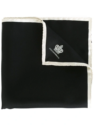 Dolce & Gabbana Crown Print Pocket Square In Black