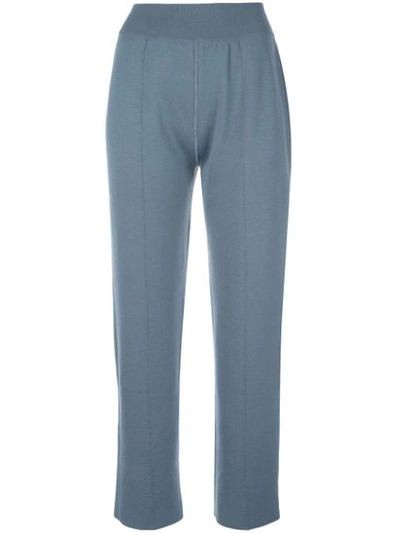 Casasola Double-face Knit Crop Trousers In Blue