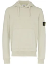 Stone Island Logo-patch Hoodie In Green