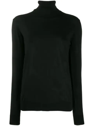 Erika Cavallini Rollneck Knit Sweater In Black