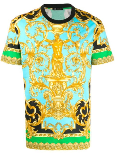 Versace Jeans Baroque Print T-shirt In Blue