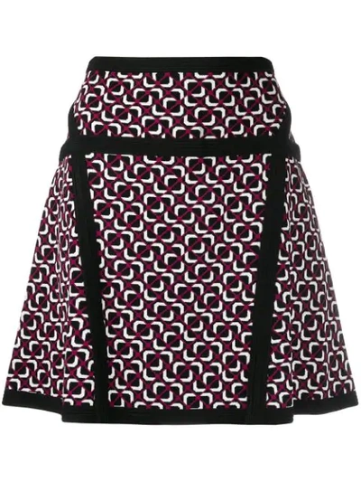 Michael Michael Kors Geometric Print Skirt In Black