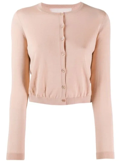 Red Valentino Cropped Knit Cardigan In Neutrals