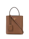 Prada Small Saffiano Tote Bag In Brown