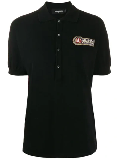 Dsquared2 Logo Polo Shirt In Black