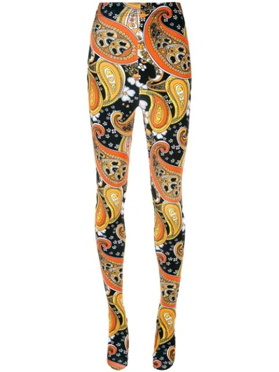 Richard Quinn All-over Print Sock Leggings In Orange