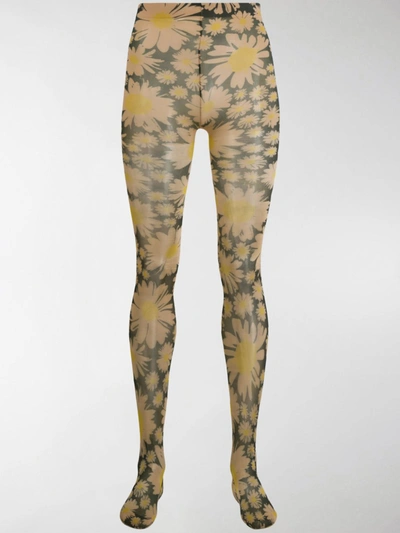 Richard Quinn All-over Print Sock Leggings In Brown