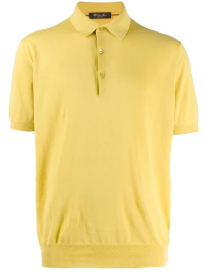 Loro Piana Knit Polo Shirt In Yellow