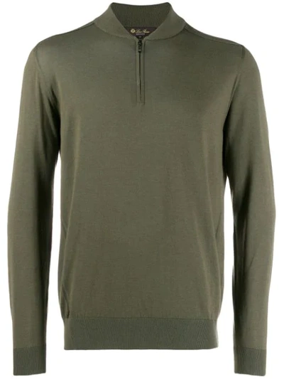 Loro Piana Zip Up Sweatshirt In Green