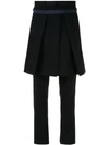 Sacai Apron Front Trousers In Black