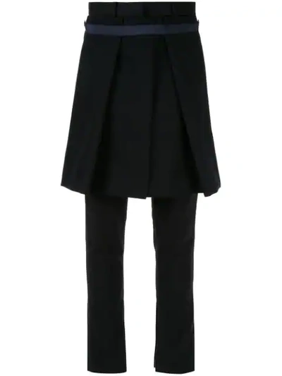 Sacai Apron Front Trousers In Black