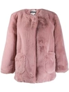 Apparis Jessica Faux Fur Coat In Pink