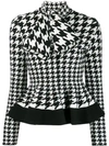 Alexander Mcqueen Houndstooth Patterned Knitted Top In White ,black