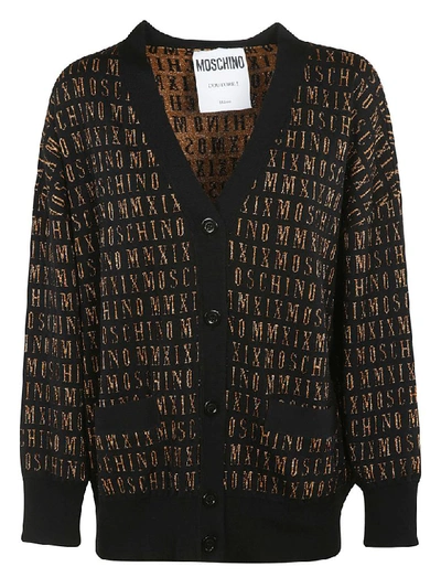 Moschino Jacquard Knit Cardigan In Multicolor