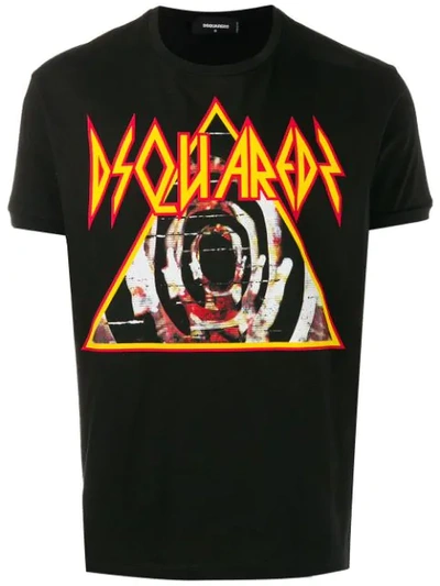 Dsquared2 Pyramid Logo T-shirt In Black