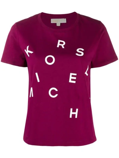 Michael Michael Kors Logo Print T-shirt In Purple