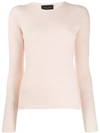 Roberto Collina Crew Neck Slim-fit Jumper In Pink