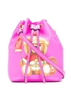 Moschino Logo Teddybear Bucket Bag In Pink