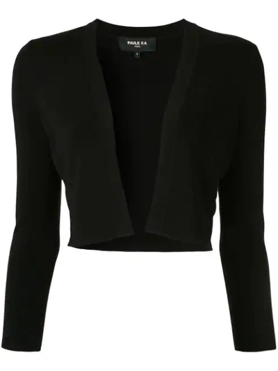 Paule Ka Open Front Cropped Cardigan In Black