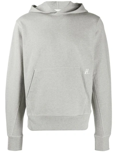 Helmut Lang Logo Hoodie In Grey