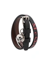 Alexander Mcqueen Logo Print Skull Charm Bracelet In Black