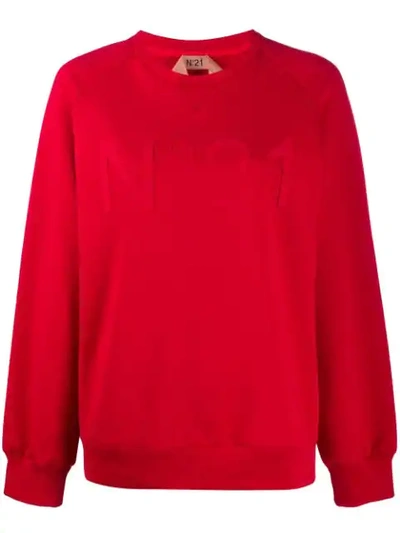 N°21 Embossed Logo Sweatshirt In Red