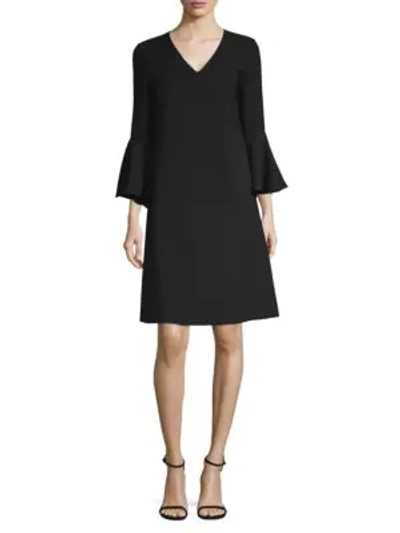 Lafayette 148 Holly Bell-sleeve Shift Dress In Black