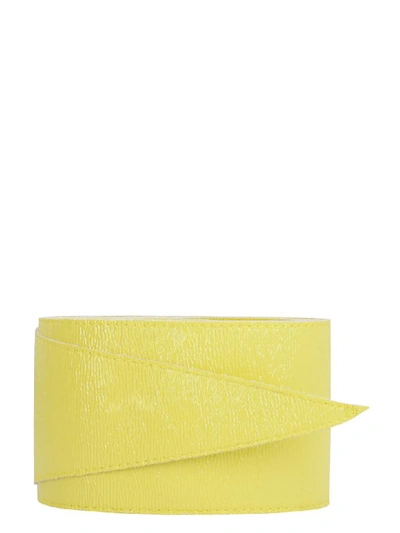 Pinko Sottocasa Faux Patent Sash In Yellow