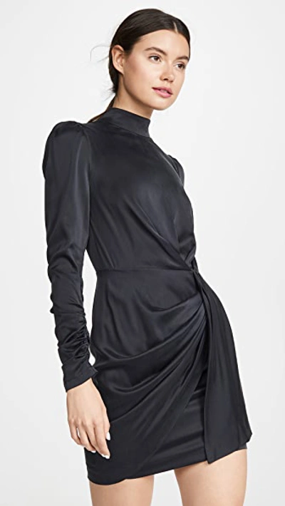 Zimmermann Espionage Silk Drape Dress In Black
