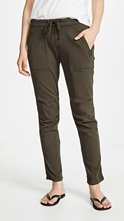 James Perse Cotton-blend Twill Track Pants In Green