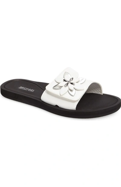 Michael Michael Kors Heidi Floral Slide Sport Sandal, Optic White In Optic  White Leather | ModeSens