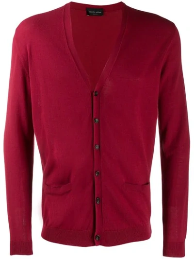 Roberto Collina V-neck Cardigan In Burgundy