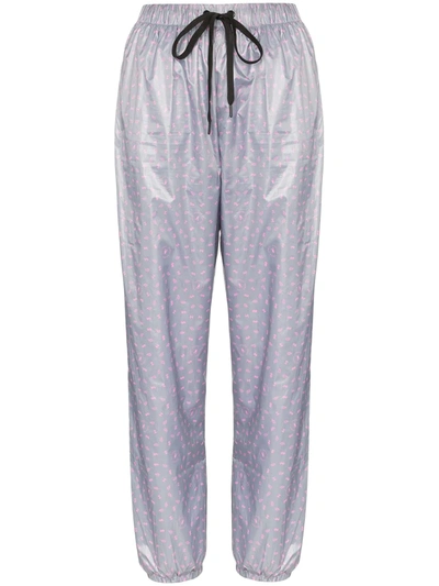 Natasha Zinko High-waisted Motif Track Pants In Grey