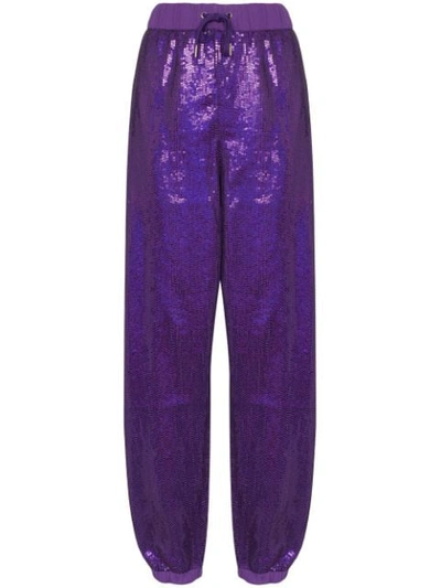 Ashish Sequin-embellished Track Pants In Purple