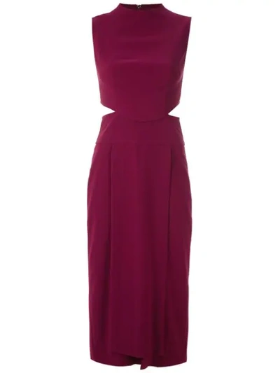 Framed Lawrence Panelled Midi Dress In Red