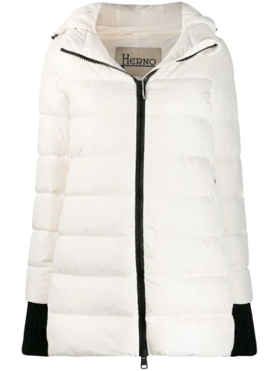 Herno Hooded Padded Coat In White