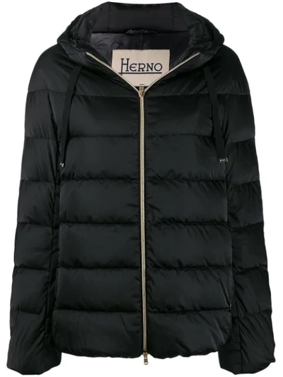 Herno Hooded Puffer Jacket In 9300 Black