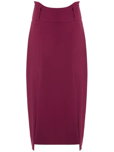 Framed Lawrence Midi Skirt In Red