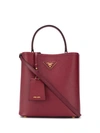 Prada Top Handle Bucket Bag In Red